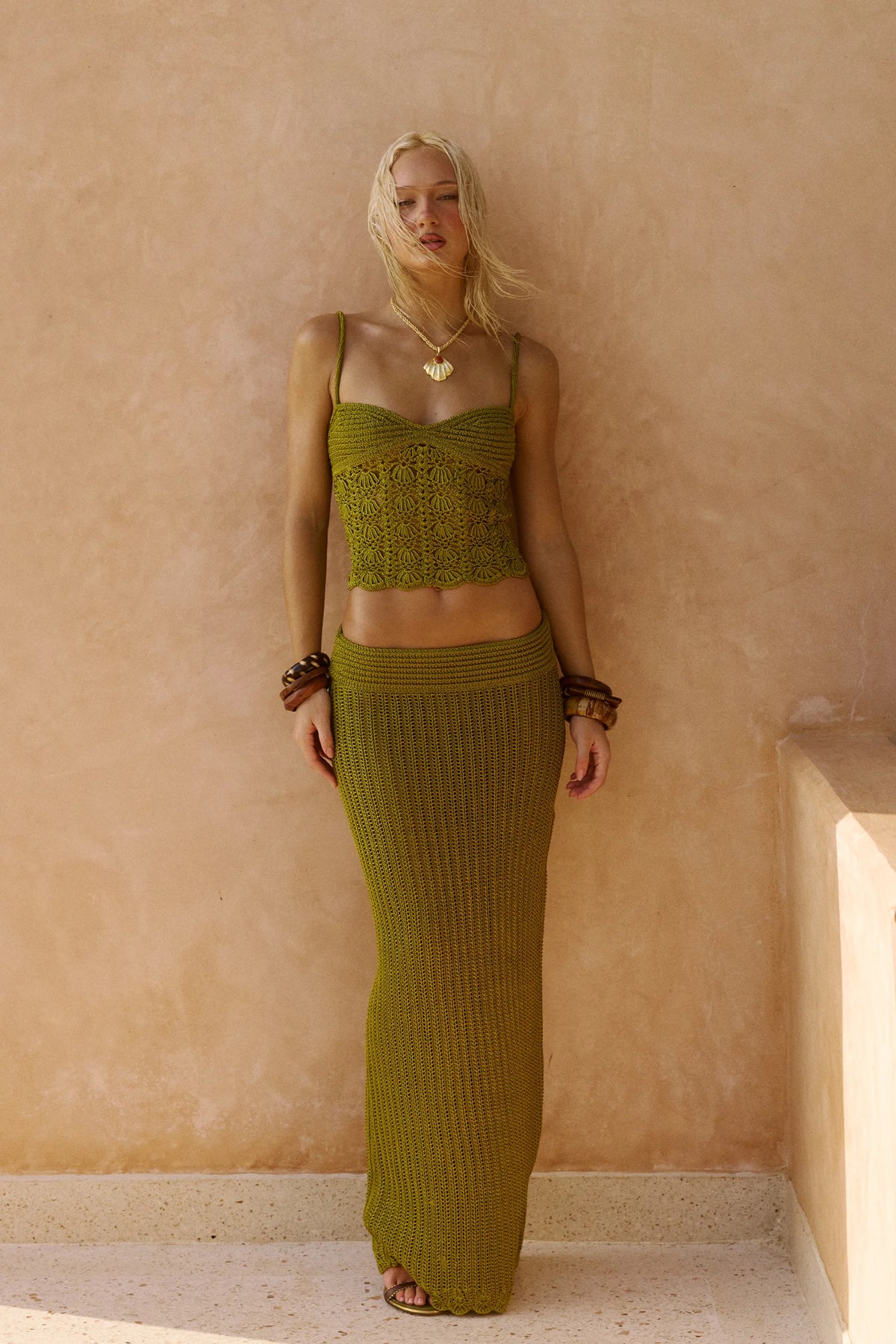 Nia Crochet Maxi & Zola Crochet Top