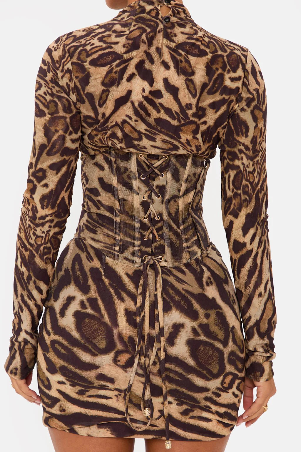 Dakota Leopard Corset Mini